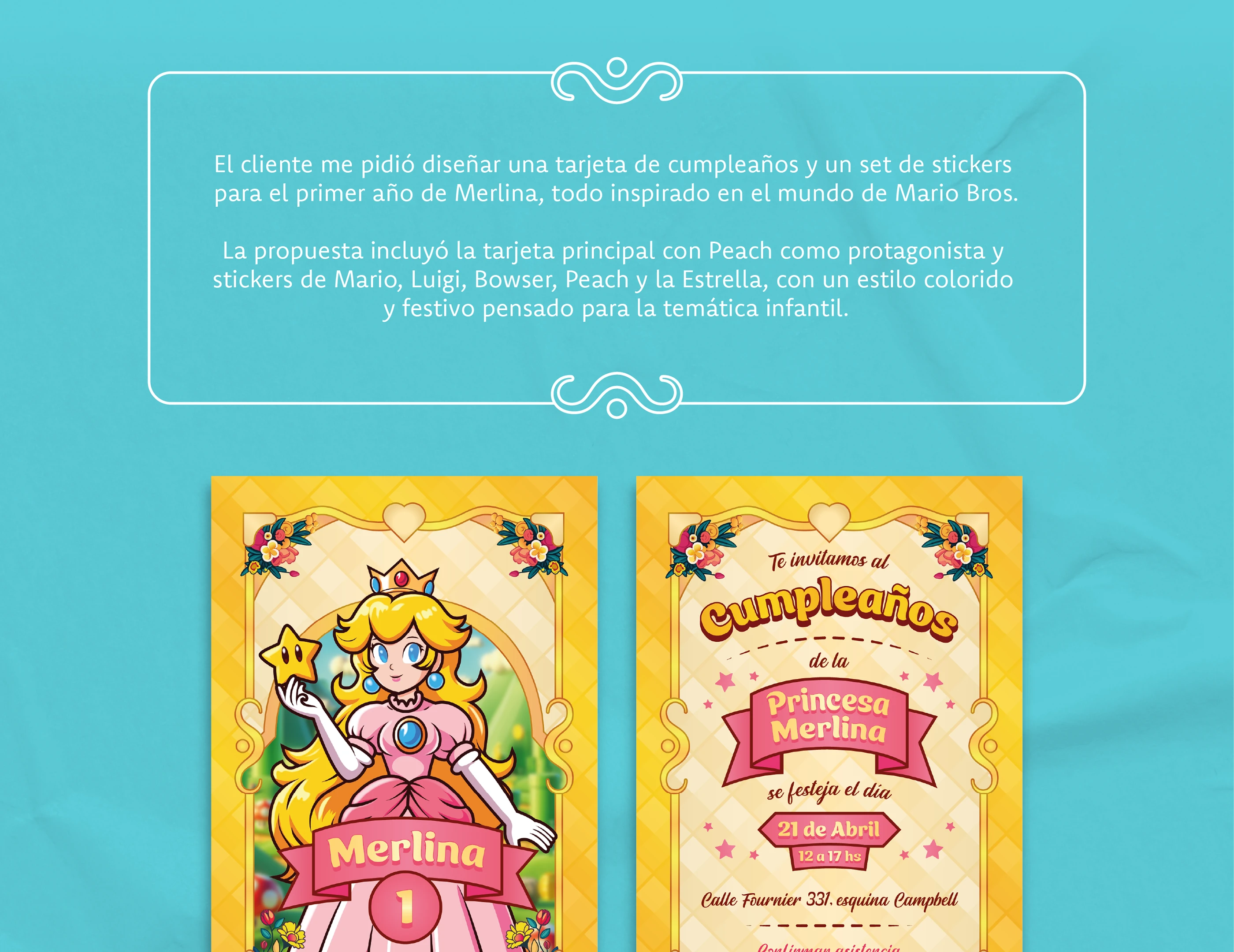 Invitación y Stickers — Cumpleaños Infantil